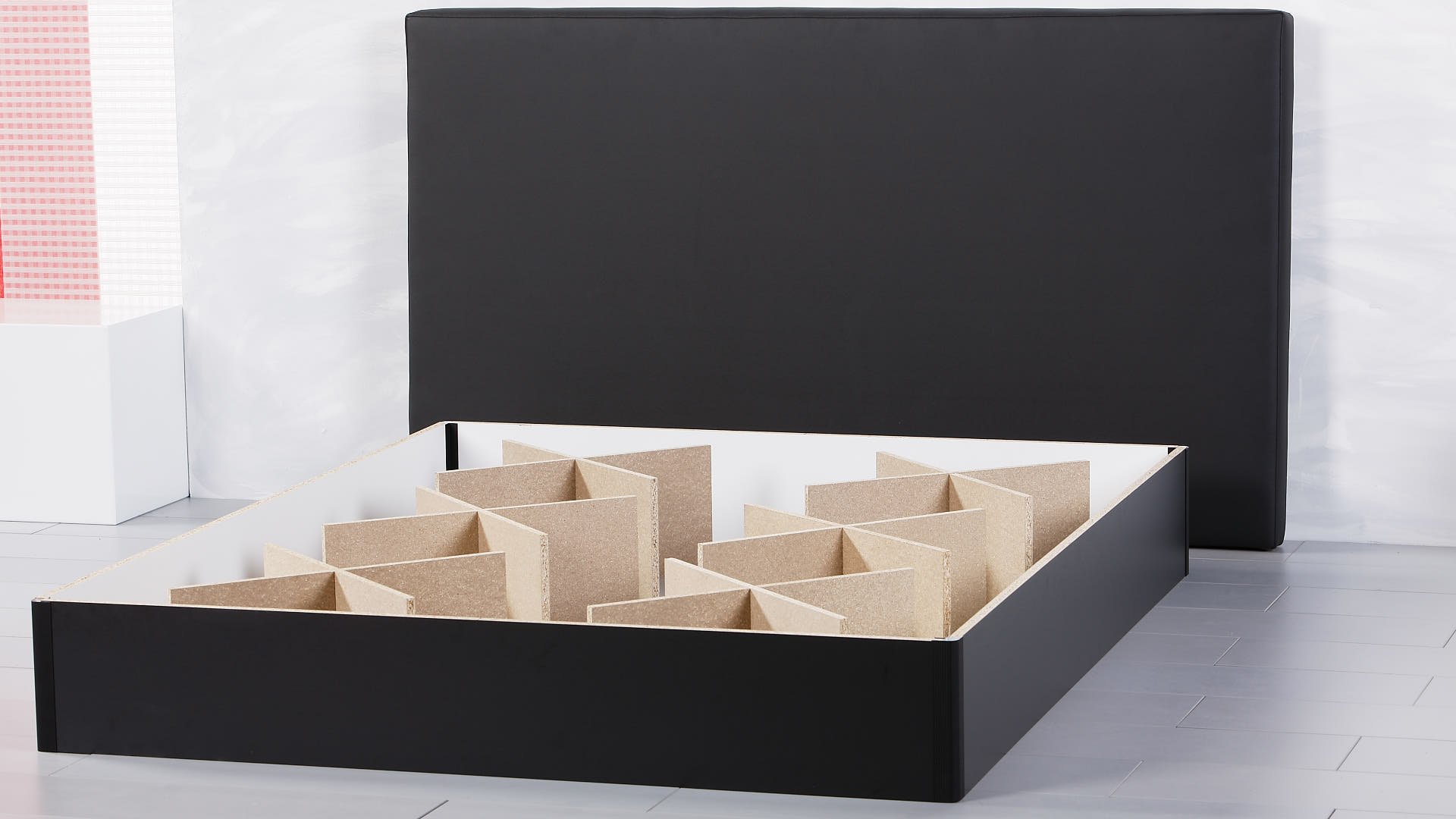 waterbed opbouwen met framepanelen en gewichtsverdelers